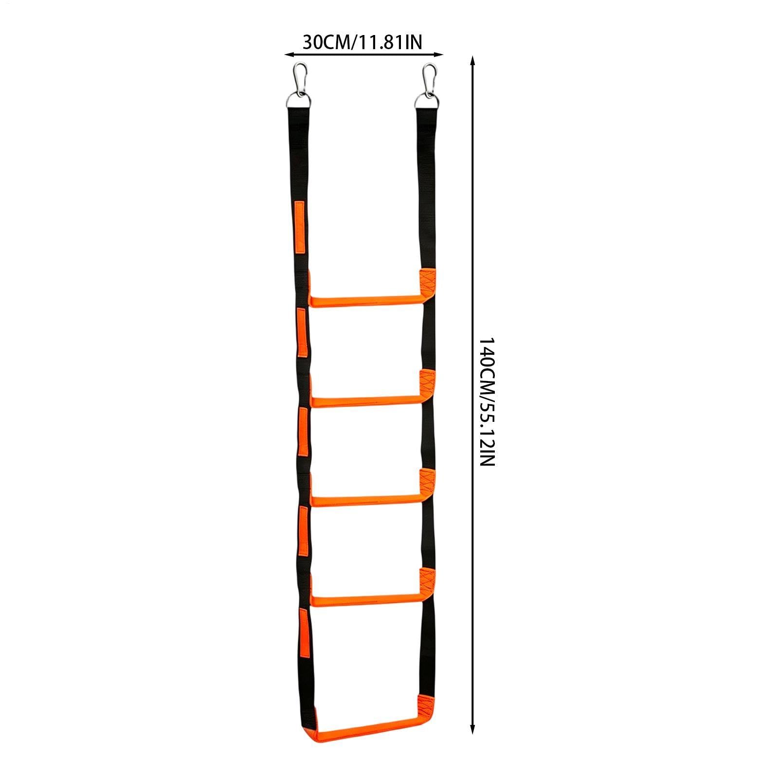 Scaletta pieghevole per barca a 5 gradini – in corda marina per kayak | Scaletta portatile per pontone, canoa e yacht; scaletta pieghevole di sicurezza per nuoto, snorkeling e snorkeling