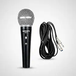 Microfone Com Fio Para Karaokê, Palestra, Igreja, Evento, Pastor, Palestra, Cabo de 3 Metros, Mixer, Preto