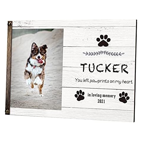 WOODme Personalized Customization Dog and Cat Memorial Gifts 4x6 Wooden Picture Frame Gifts For Dogs Cats Unique Gift Wall Desk Frames With Holder (4x6) Cover