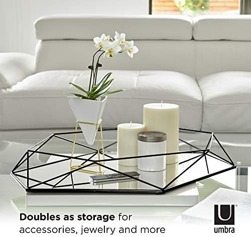 UMBRA Prisma Mirror. Prisma wall mirror on black metal structure. Dimensions 56.5x42.5x8.3 cm