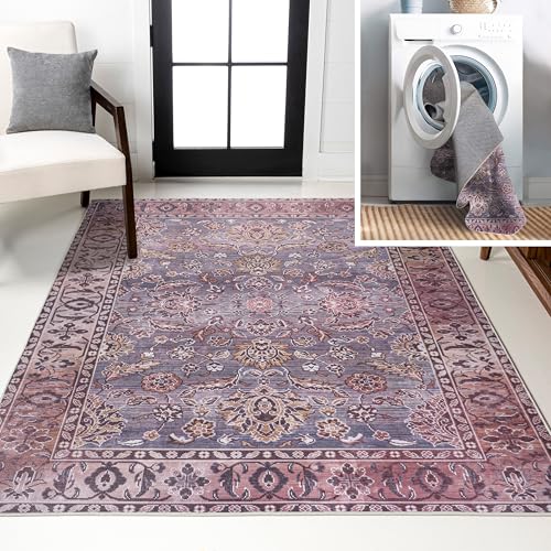 Tapete decorativo marrón y gris 120x91 cm lavable a máquina miniatura 1
