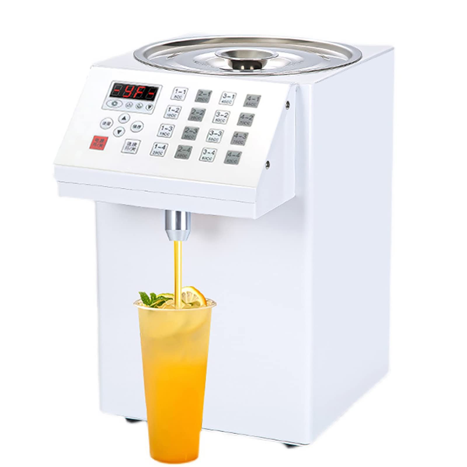 AYCDL 5L Commercial Fructose Machine, Automatic Sugar Fructose Syrup Dispenser, 16 Groups Fructose Quantitative Machine Bubble Tea Equipment for Restaurants Snack Bar Coffee Sh