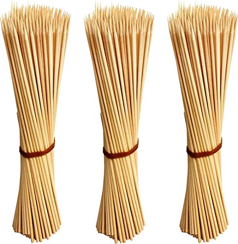 Jamboree kebab stick, roast stick, Bamboo Skewers Chocolate Fountain Wooden Fruits BARBECUE Kebab Stick Party Buffet Food Disposable WoodeJamboreeoast Fork Set (Pack of 300)