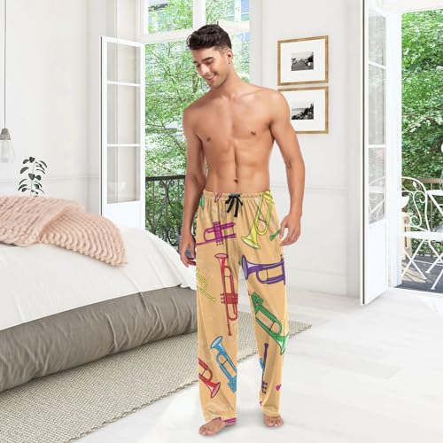 Colorful Trumpets Music Men's Pajama Pants, S M L XL XXL4