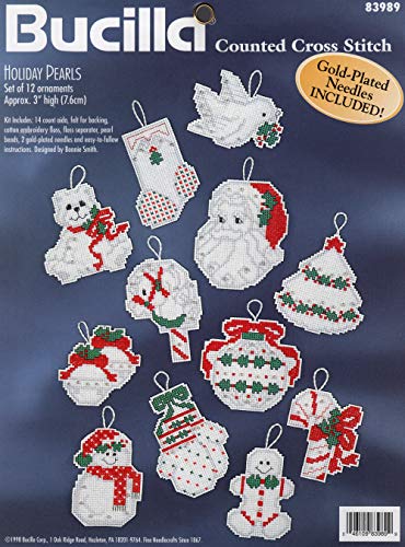 Kit de broderie point de croix Noël Bucilla Holiday Pearls 83989