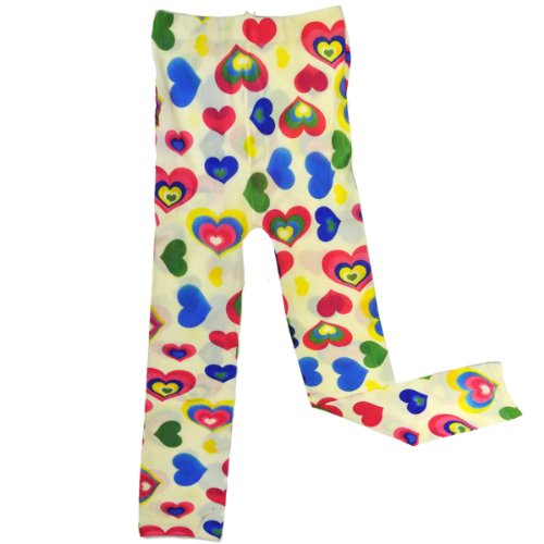 Wrapables Colorful Footless Tights Leggings, Colorful Hearts