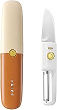 Holmi Knife Kitchen Knife Peeler Portable Knife for Fruit 2 in 1 Knife and Peeler for Kitchen Travel Knife with case Stainless Steel Bled Pack of 1