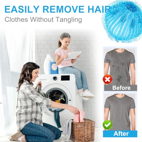VMUTGA 12 Stücke Tierhaarentferner Waschmaschine, Waschmaschine Flusenball, Katzenhaarentferner, Hundehaare Entfernen, Trocknerbälle für Entfernt Tierhaare, Flusen und Fussel (Dunkelblau)