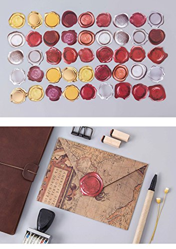 Colorful Self-Adhesive Stickers Labels Boxed Stickers Pocket Album Decoration Seal Stickers DIY Paper Stickers Decorative Labels for Wedding Party Gift Packaging Bake Decoration (Multi-Wax)