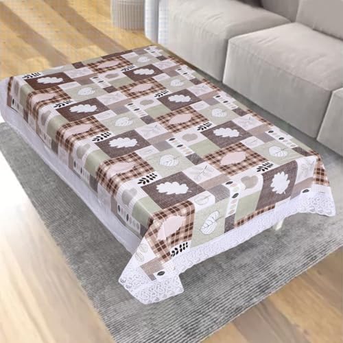 Image of Dakshya Industries PVC Waterproof Center Table Cover 40 x 60 Inch | Rectangle Coffee Table Cover | Spill Proof Oil Resistant Dustproof Heat Resistant Wipe Clean