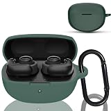 For bose ultra open earbuds ケース [ESEENN] 対応 bose ultra open earbuds 柔らかく快適なシリコン素材（カラビナ付き ）損失の防止 落下防止 キズ防止 耐衝撃 装着充電可能 防水 防塵 (グリーン)