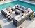 NICESOUL® 15 Piece 12 Seats Luxury Wicker Outdoor Patio Furniture Set with Natural Gas/Propane Firepit Table, 29.3" High Back Deep Seating Wide Arm Modern Modular PE Rattan Sectional Conversation Set