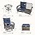 FKLUG 6 Pieces Patio Furniture Set, Outdoor Wicker Sofa Couch with 360° Swivel Rocking Chairs,Patio Conversation Sets with Ottoman and Coffee Table for Outside Porch Backyard Pool (Blue)