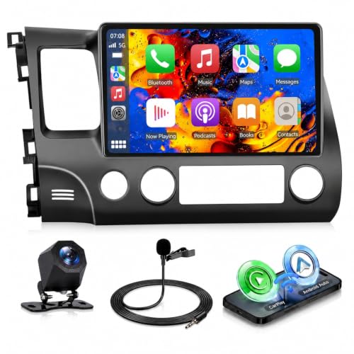 Image of Podofo Linux MP5 Car Stereo for Honda Civic 2006-2011 with Wireless CarPlay