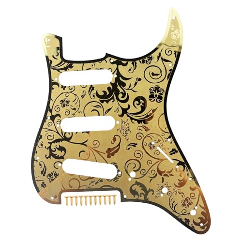 Gold Stainless Steel Stratocaster Guitar Pickguard