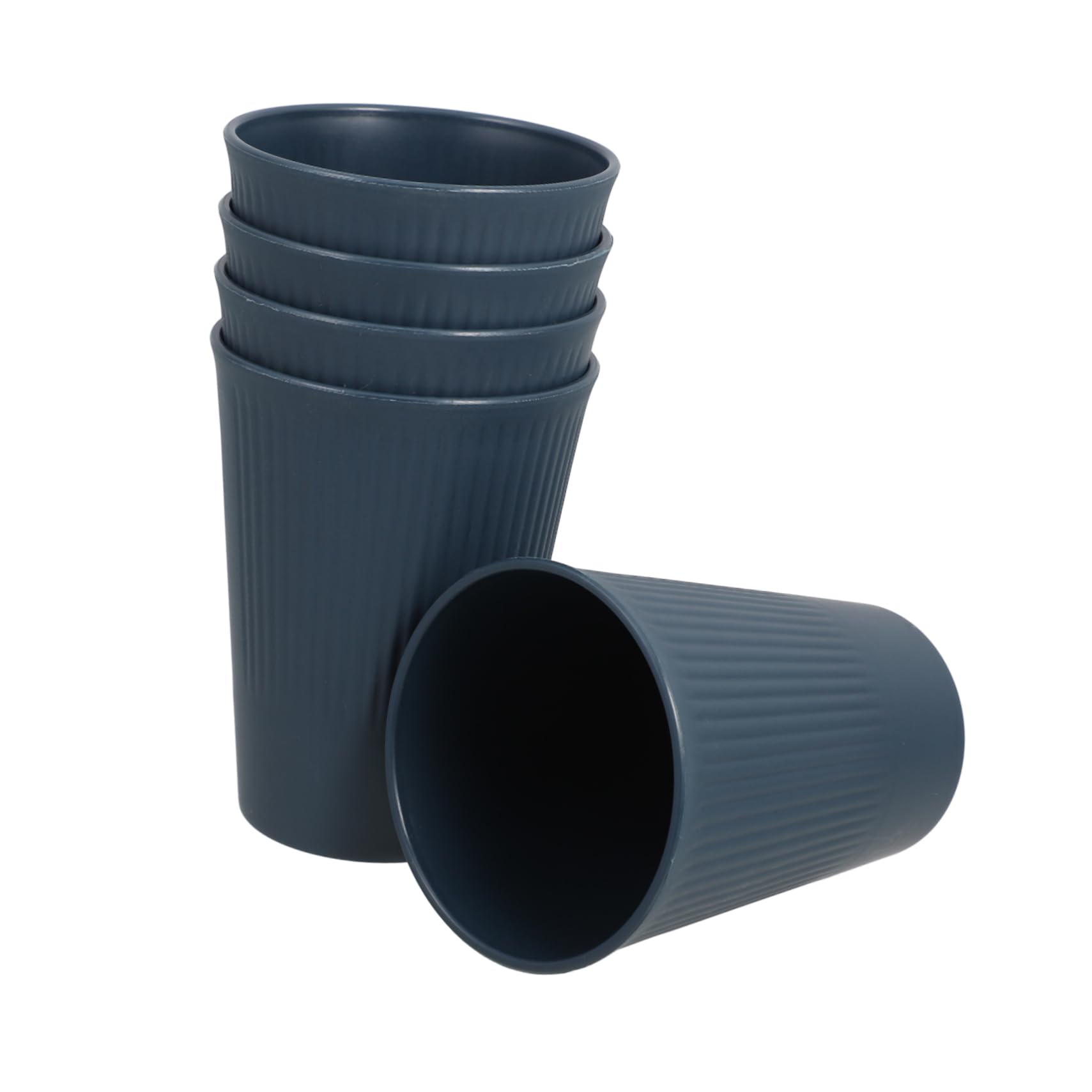 OUNONA 5pcs Striped Plastic Drinking Cups Reusable Indoor Water and Juice Cups Lightweight and Safe for Home Use and Parties Capacity