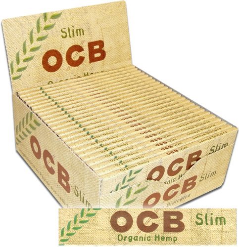 OCB SLIM feuilles de papier à cigarettes en chanvre biologique - Lot de 50 paquets de 32