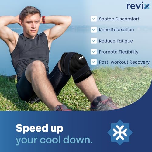 Image of REVIX XL Ice Pack for Knee Replacement Recovery, Ice Wrap with Cold Compression for Discomfort and Fatigue, Gel Cold Pack Wrap Around Entire Knee, Promoting Flexibility and Mobility