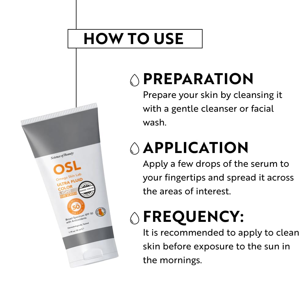 OSL Omega Skin Lab Ultra Fluid SPF 50 Light Color 50ml (1.7fl oz/ 50 ml)
