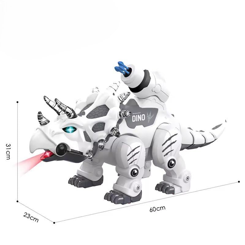 KING FORU Dinosaur Robot - Educational Mechanical Dinosaur with Automatic Walking, Opening/Closing Mouth, Voice Spraying, Glowing Light & Swaying Neck and Tail - Toy for Kids 2