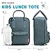 Fit & Fresh Connor Kids Lunch Tote, Versatile Thermal Insulated Lunch Box for School and Camp, Adult Lunch Bag with Front Zip Pocket, Gray