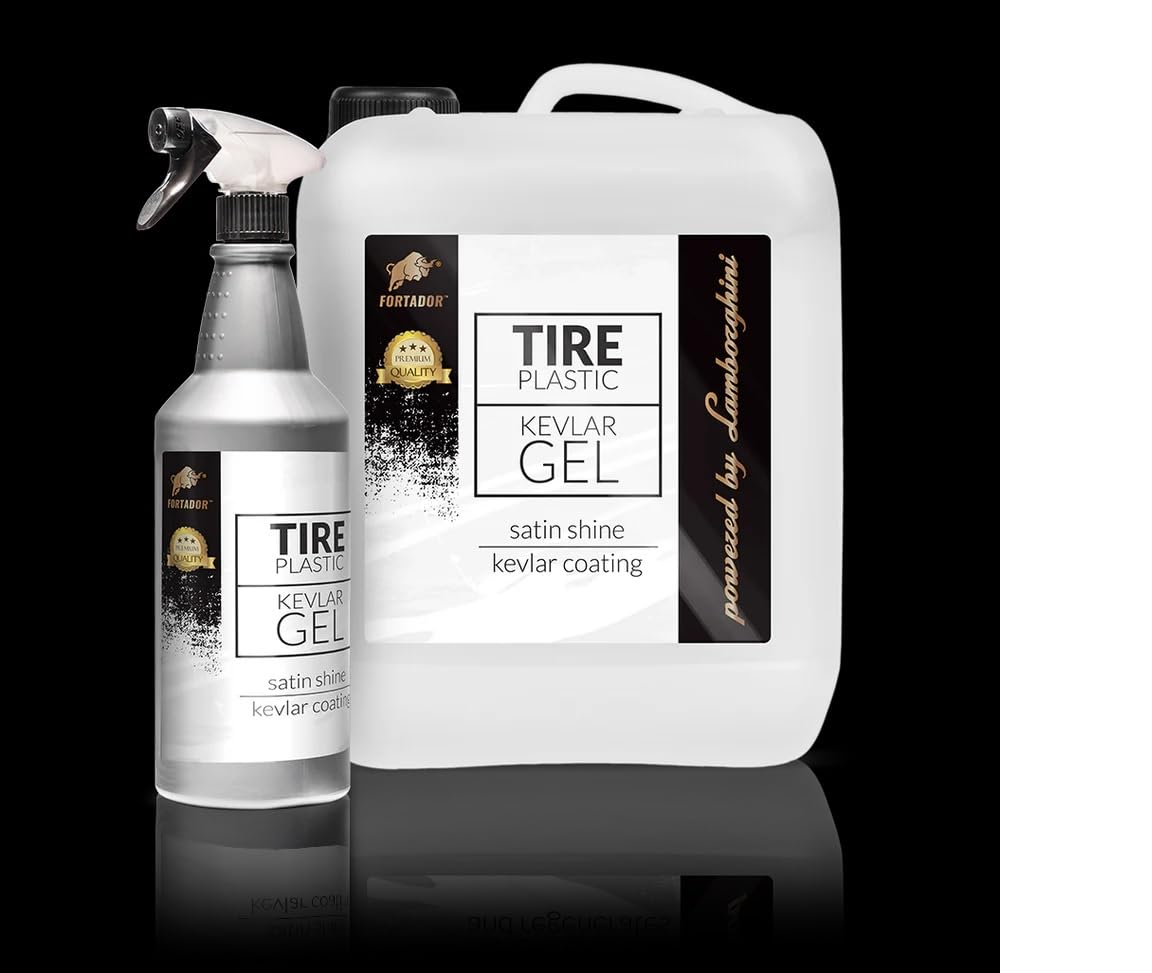 FORTADOR Tire Gel, Protector de Neumáticos con Brillo Satinado, Revestimiento Kevlar, Sin COV, Protección UV