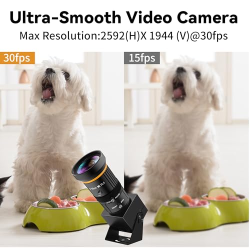 Image of USB Webcam 5MP Color Industrial USB Camera with CS-Mount 5-50mm 10X Manual Zoom Lens - 1944P@30fps, Plug-and-Play for PC, Live Streaming, Video Conferencing & Projects