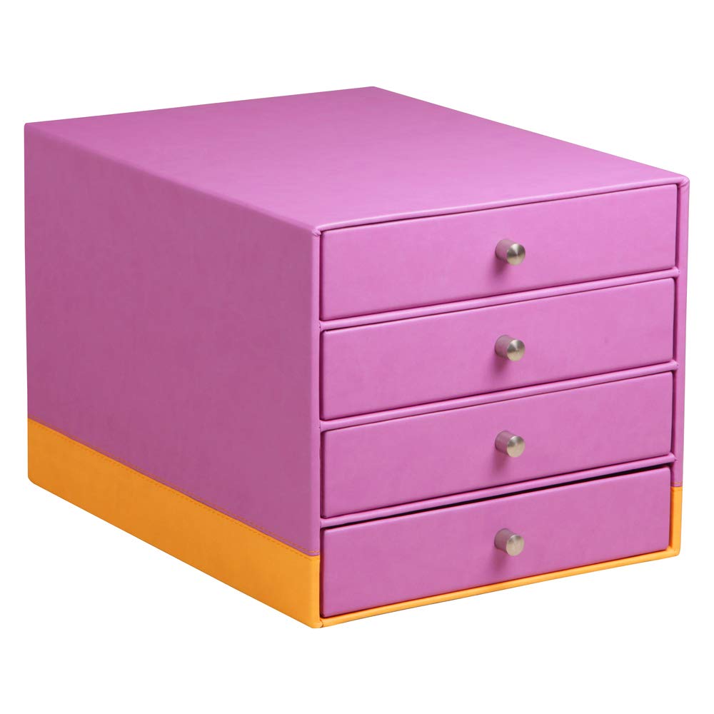 Clairefontaine Rhodiarama clasificador 4 cajones (piel sintética italiano 24,8 x 32,7 x 22,8 cm), color lila