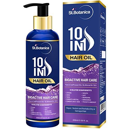 StBotanica 10 In 1 Bioactive Hair Oil with 10 Pure Oils in 1 (No Mineral Oil & Parabens) - 200ml