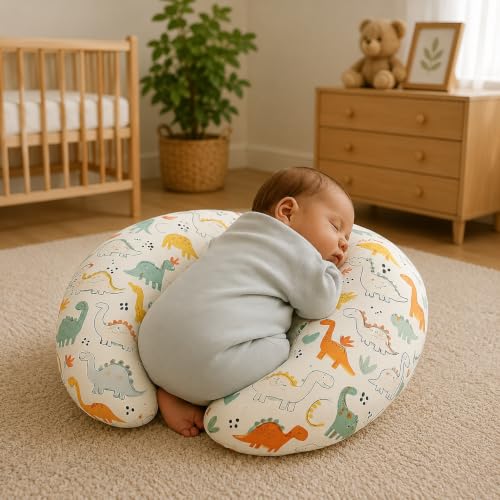 Image of ๐๐ข๐ฆ๐ ๐๐ฅ Nursing Pillow for Breastfeeding Newborn Baby | C-Shape Feeding Pillow with Removable Cotton Cover | Tummy Time, Propping & Sitting Support | Baby Feeding Pillow for Mother (Duck Organe)
