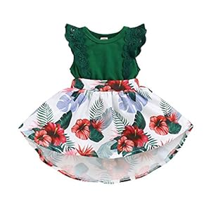 Camidy Pasgeboren Baby Meisje Jurk Ronde hals Bloemenjurk Zomer Cool Set Jumpsuit voor Casual Party