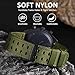WOCCI 22mm Nylon Watch Band for Men, Double Holes Silky Nylon, Black Buckle (Army Green)