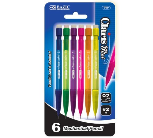 Bazic Mini Claris 0.7 mm Mechanical Pencil, 6 per