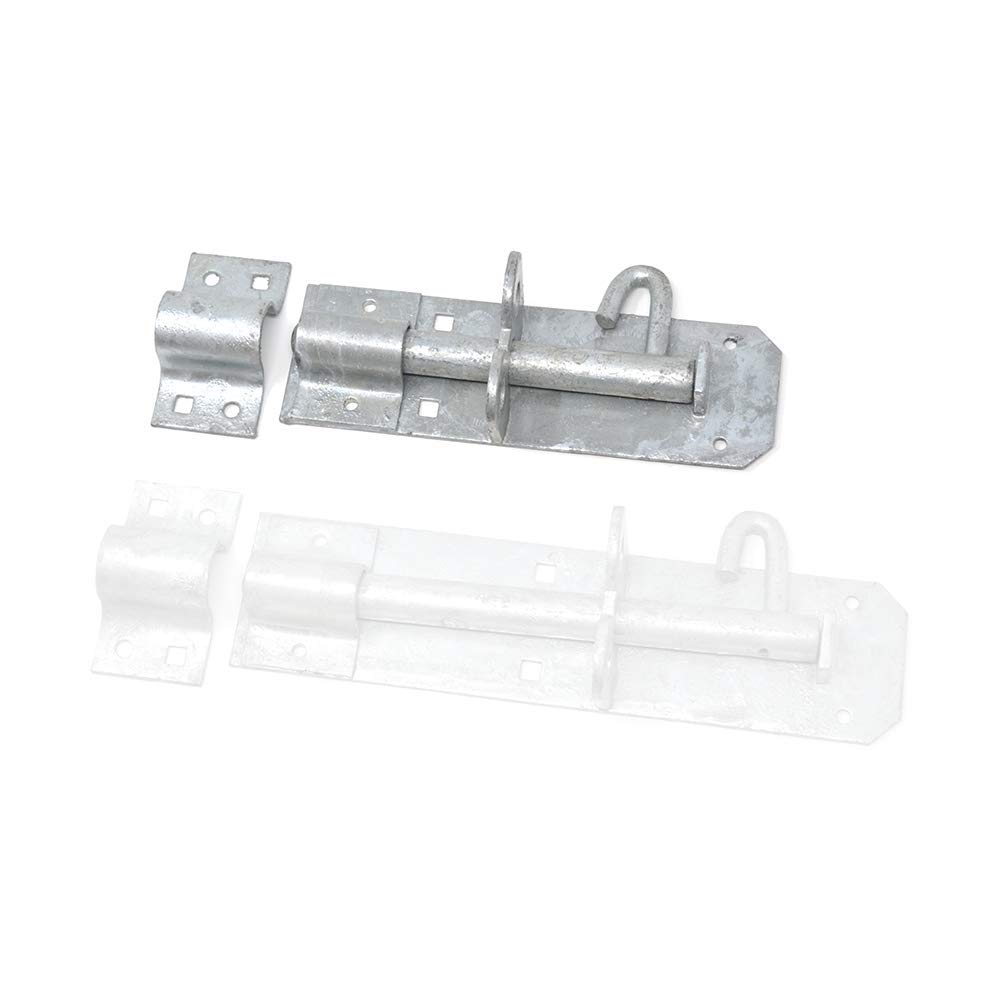 ZEROplusMild Steel Brenton Pattern Padlock Bolt, for Garden Gates, Sheds (152mm, Electro Galvanised)