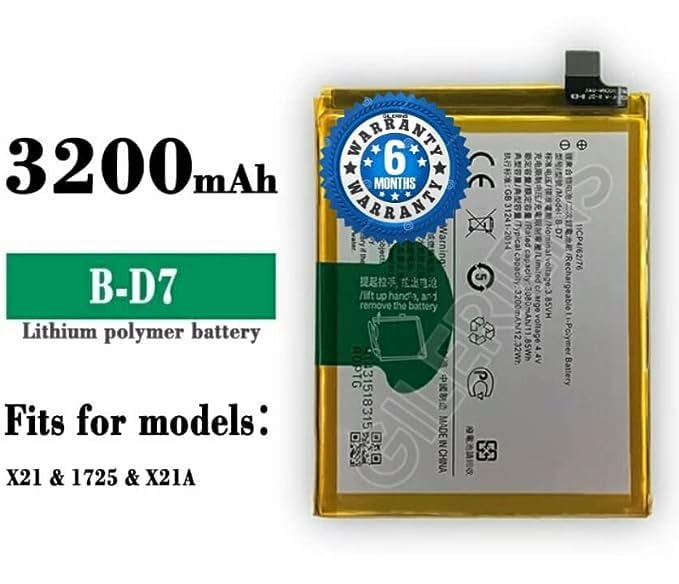 Image of Original B-D7 Battery for Vivo X21 /X21-2018 /1725, X21A Battery with 6 Month Warranty** (A0193)