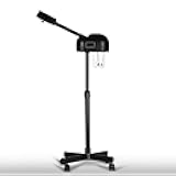 Stand Professional Ozone Facial Steamer with Digital Display, Adjustable Height & Rolling Base, Timer Function, 360° Rotatable Nozzle, Hot Mist Function, Use for Home, Salon SPA (Black)