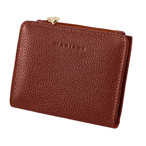 Carteira Feminina de Couro Bovino Legítimo p/CNH, Cartões, Moedas e Cédulas Abertas Mariart Azurita (Terracota)