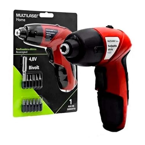 Parafusadeira à Bateria 4,8V com Kit 11 Peças Bivolt