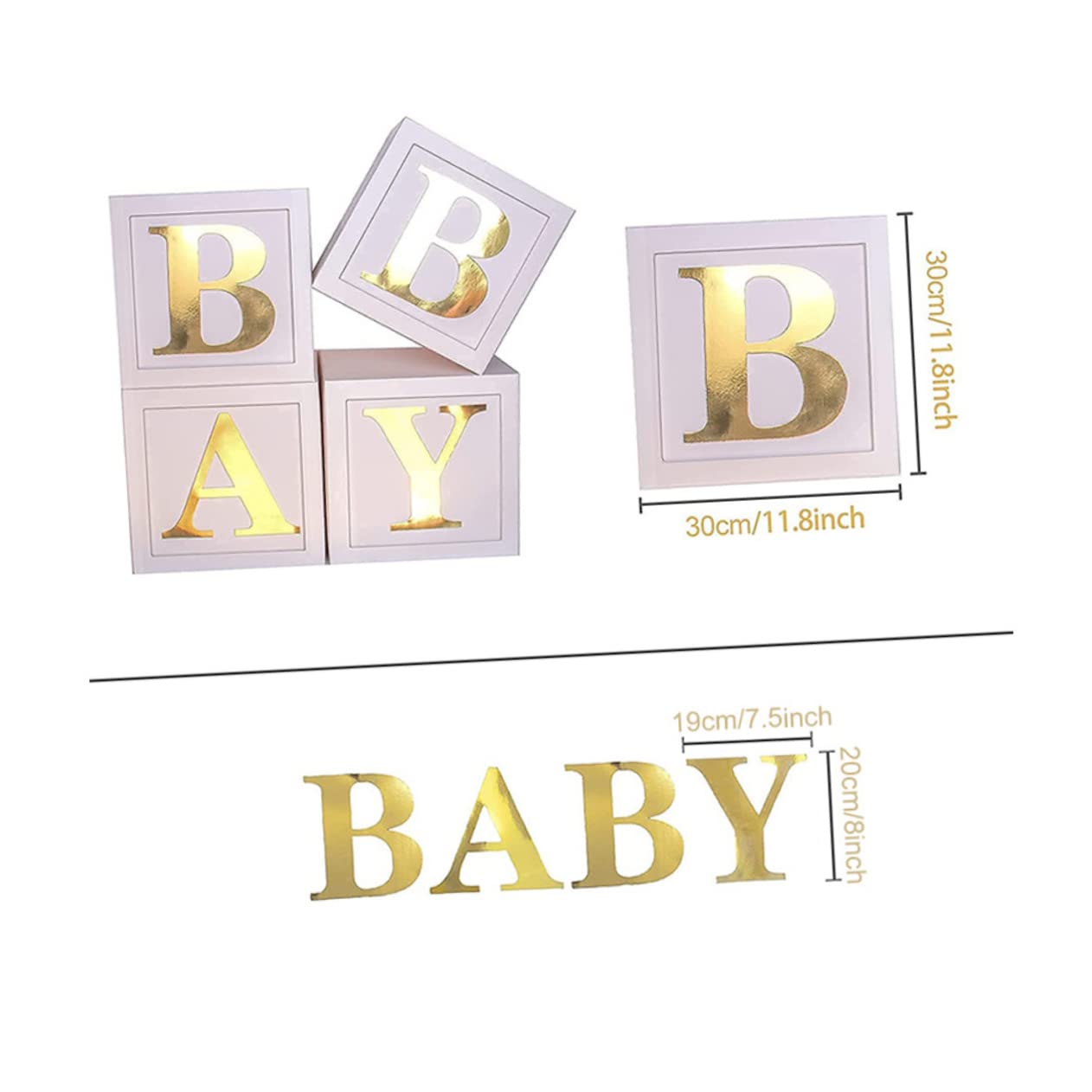 Hemobllo Caja de Globos para Decoración de Baby Shower y Fiesta Infantil, Material de Papel white y Verde, Kit para Revelación de Género y Cumpleaños