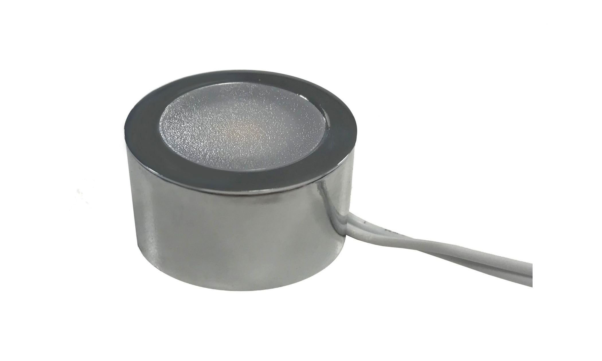 Plinth Light Silver Mini IP65 12v LED Recess/Surface Downlight Chrome Warm White