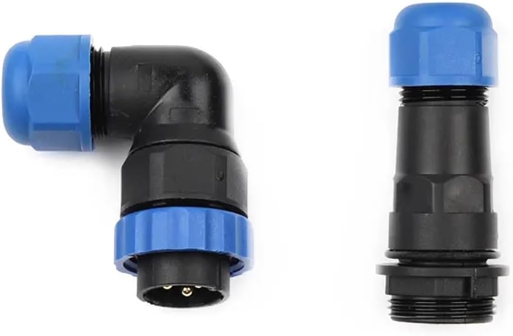 SP20 IP68 Butt Elbow Waterproof Connector 1/2/3/4/5/6/7/9/10/12/14-pin Socket Industrial Angle Cable Connector(SPW20-1D)