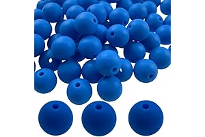 30pcs Silicone Beads, 19mm Round, Blue for Keychain Making, Jewelry DIY Crafts