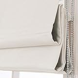 Roman Window Shades Window Blinds, Beige White Premium Blackout Window Roman Shades, Custom Washable Fabric Roman Blinds for Windows, Doors, French Doors, Kitchen Windows