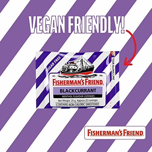 Image of Fisherman's Friend Sugar Free Mouth Freshener - Blackcurrant - Soothing And Fruity Lozenges 25G (Pack Of 3)