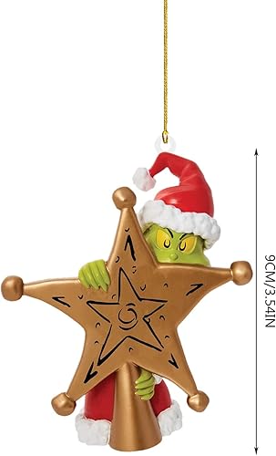 Miniatura 3 de G-rinch - Adorno colgante de acrílico de invernadero de Navidad 2023, colgante de madera de G-rinch para Navidad, Acción de Gracias, vacaciones,