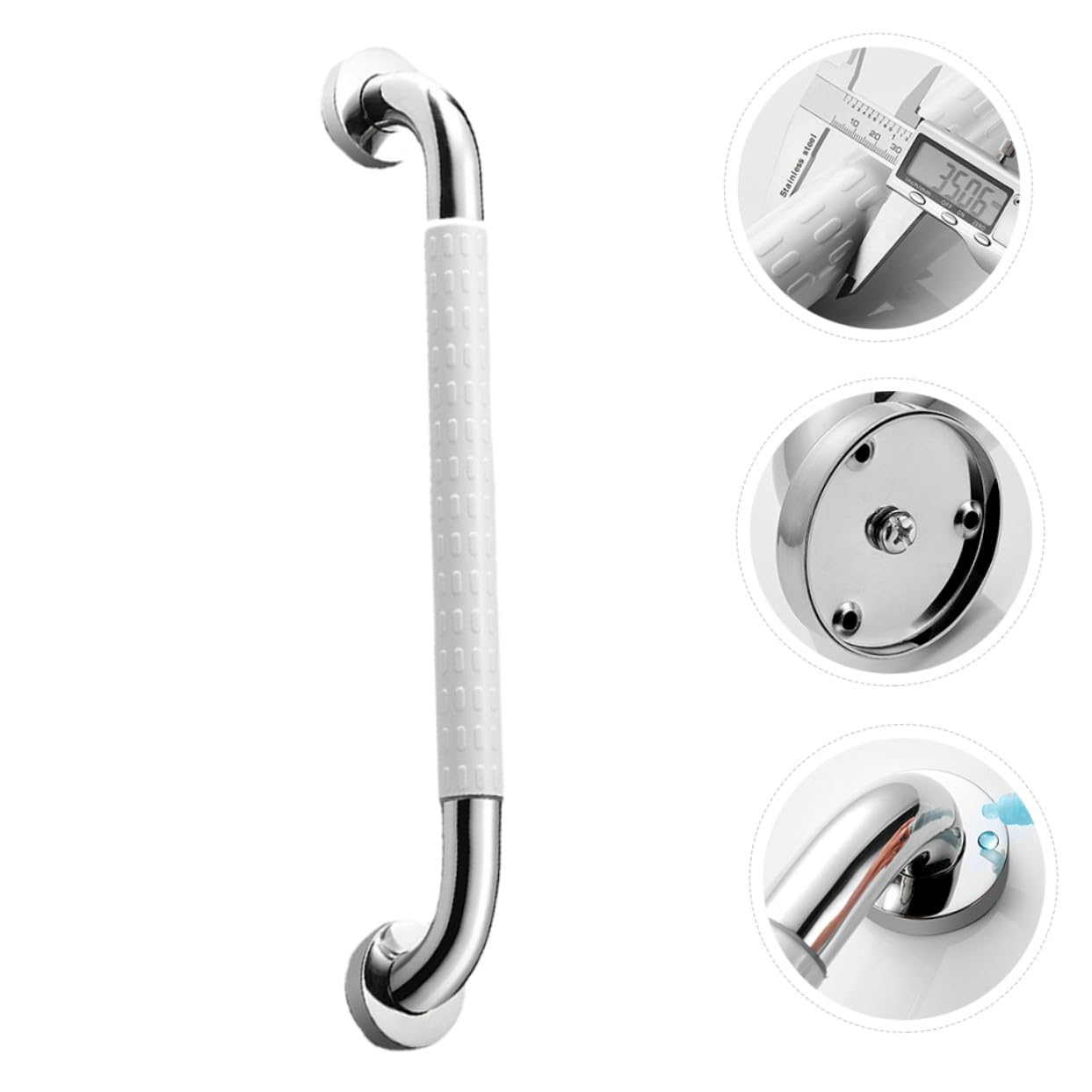 Barra Seguridad Baño Acero Inoxidable Antideslizante con Anillo Luminoso para Ducha y Bañera Asidero Seguridad Baño para Mayores y Discapacitados Resistente la Corrosión