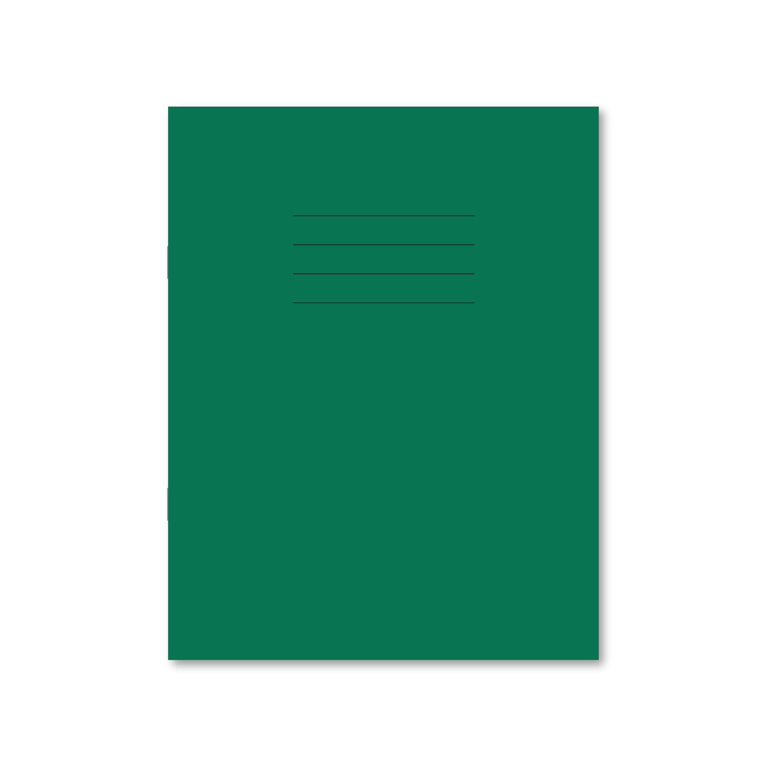 Hamelin 9 x 7 Exercise Books 8mm Ruled/Plain Alternate 80 page 100 pack in Dark Green