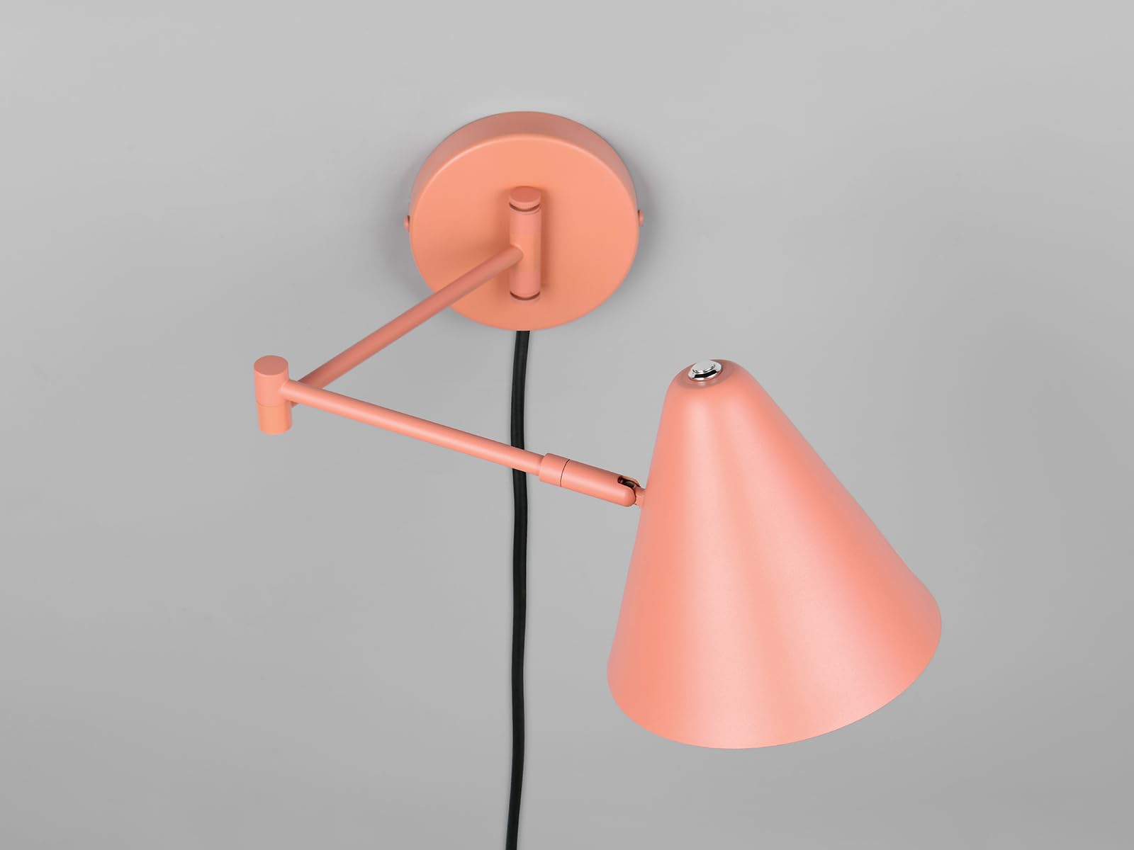 meineWunschleuchte Wandleuchte mit Schwenkarm, Stecker und Schalter, Metall Apricot, Höhe 16cm