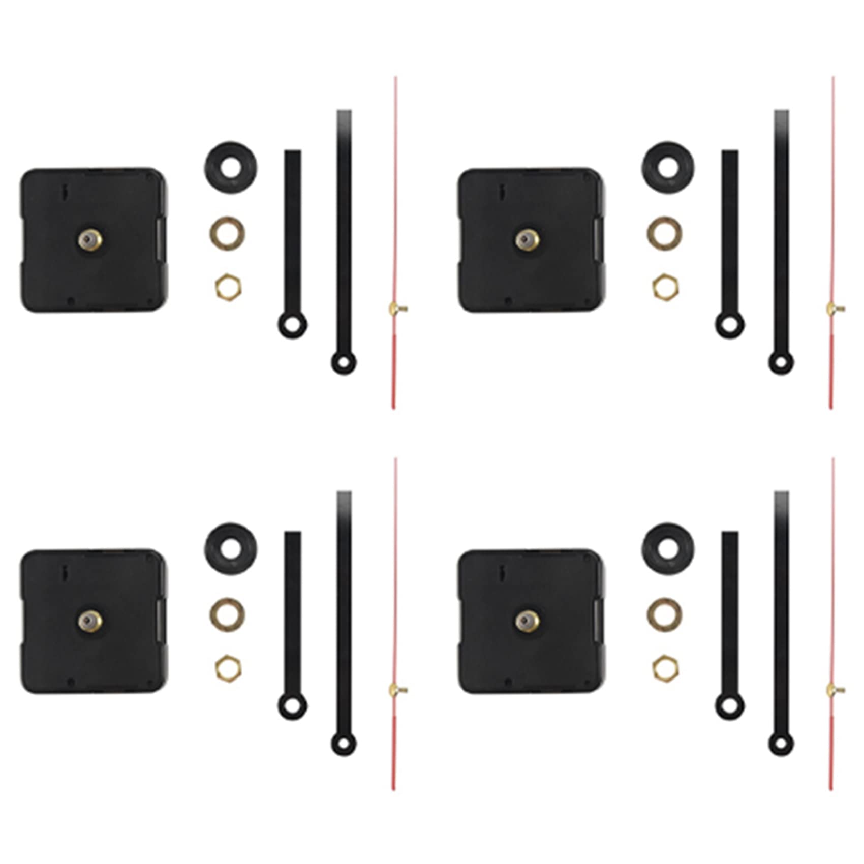 Hndhbfgrt 5X Quartz Clock Movement Mechanism DIY Repair Parts Black + Hands