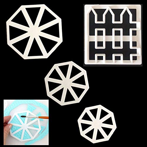Danaraa Plastic Mini House Bamboo Fence Pennant Cookie Cutters Cakecup Decoration Fondant Molds Tools(8 Pieces) #TOP6